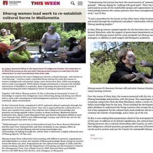 Dharug women lead work to re-establish cultural burns in Wallumatta